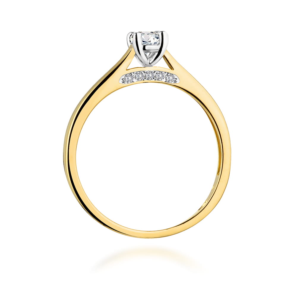 Pierścionek Diament 0,25ct żółte złoto 4 Pierścionek Diament 0,25ct żółte złoto - obrazek 3