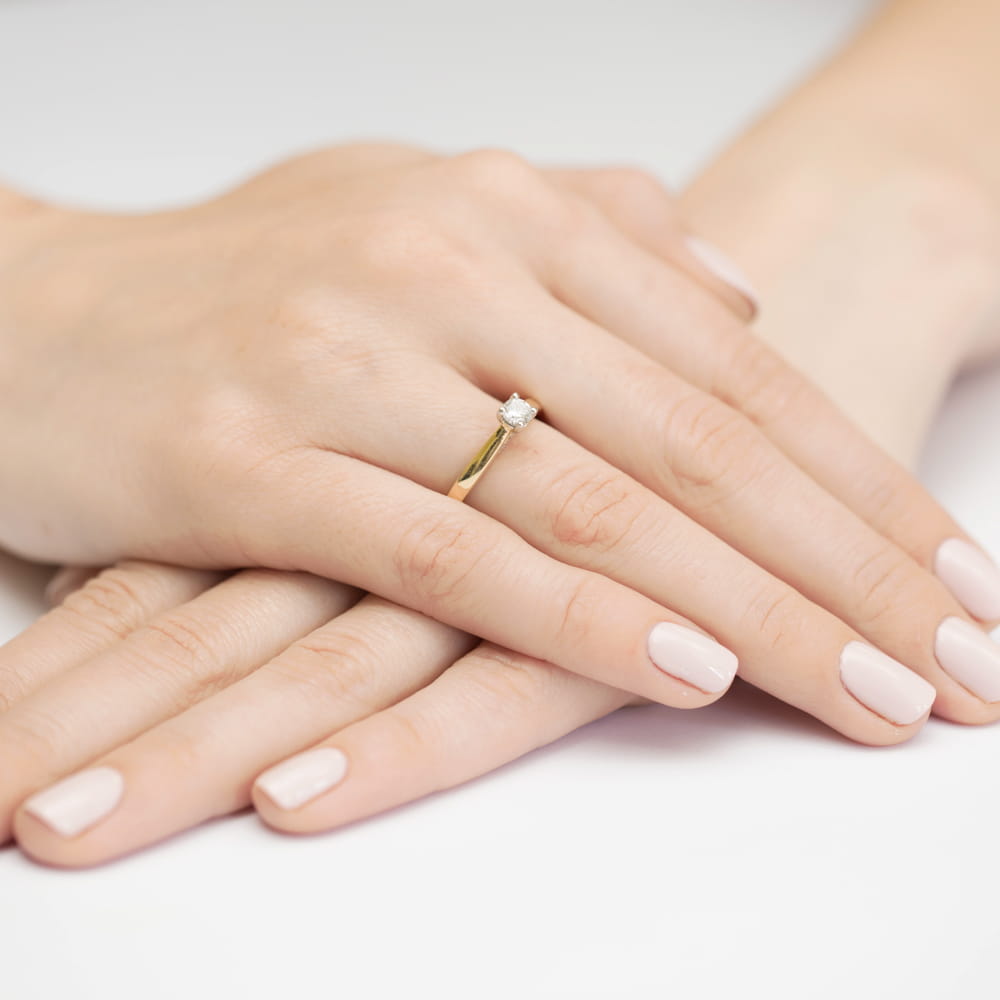 Pierścionek Diament 0,25ct żółte złoto 5 Pierścionek Diament 0,25ct żółte złoto - obrazek 4