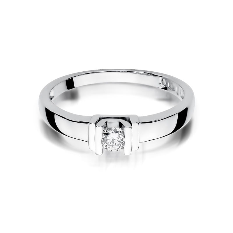 Pierścionek Diament 0,10ct białe złoto 3 10ct białe złoto Jubiler Kraków BigDIAMOND