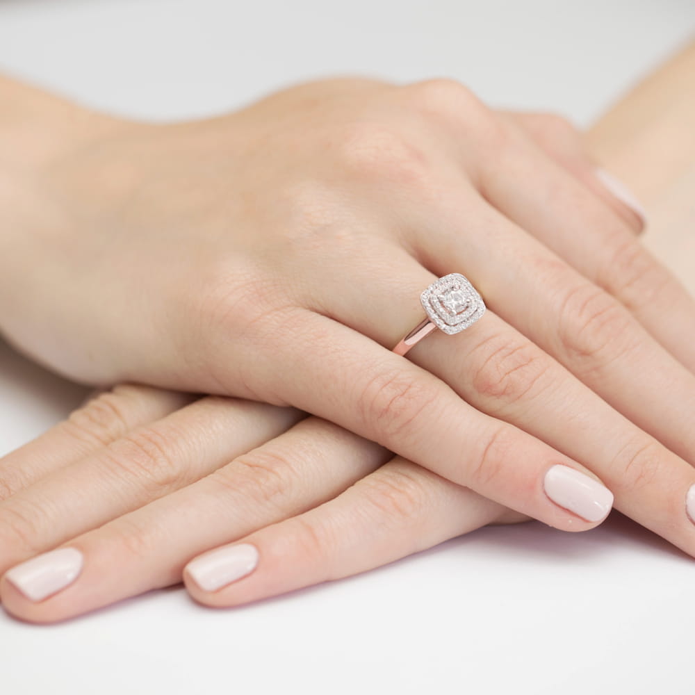 Pierścionek Diament 0,30ct różowe złoto 5 Pierścionek Diament 0,30ct różowe złoto - obrazek 4