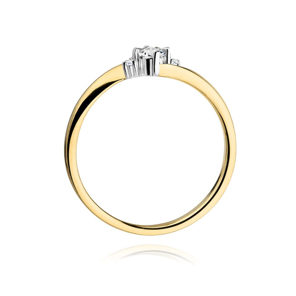 Pierścionek Diament 0,10ct żółte złoto 4 Pierścionek Diament 0,10ct żółte złoto - obrazek 3