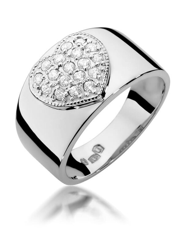 Pierścionek W352 z diamentami białe złoto Jubiler Kraków BigDIAMOND