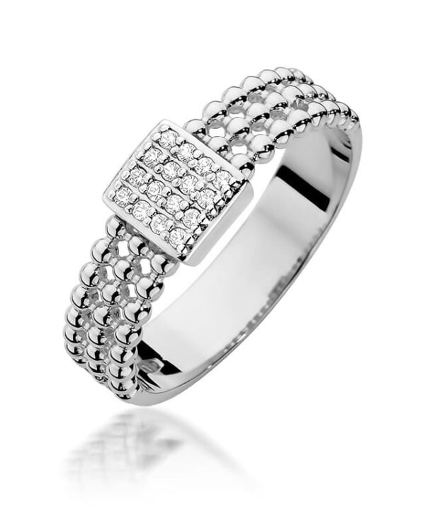 Pierścionek W353 z diamentami białe złoto Jubiler Kraków BigDIAMOND