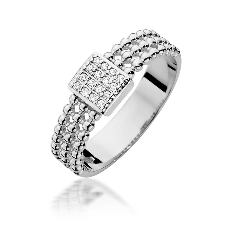 Pierścionek W353 z diamentami białe złoto Jubiler Kraków BigDIAMOND