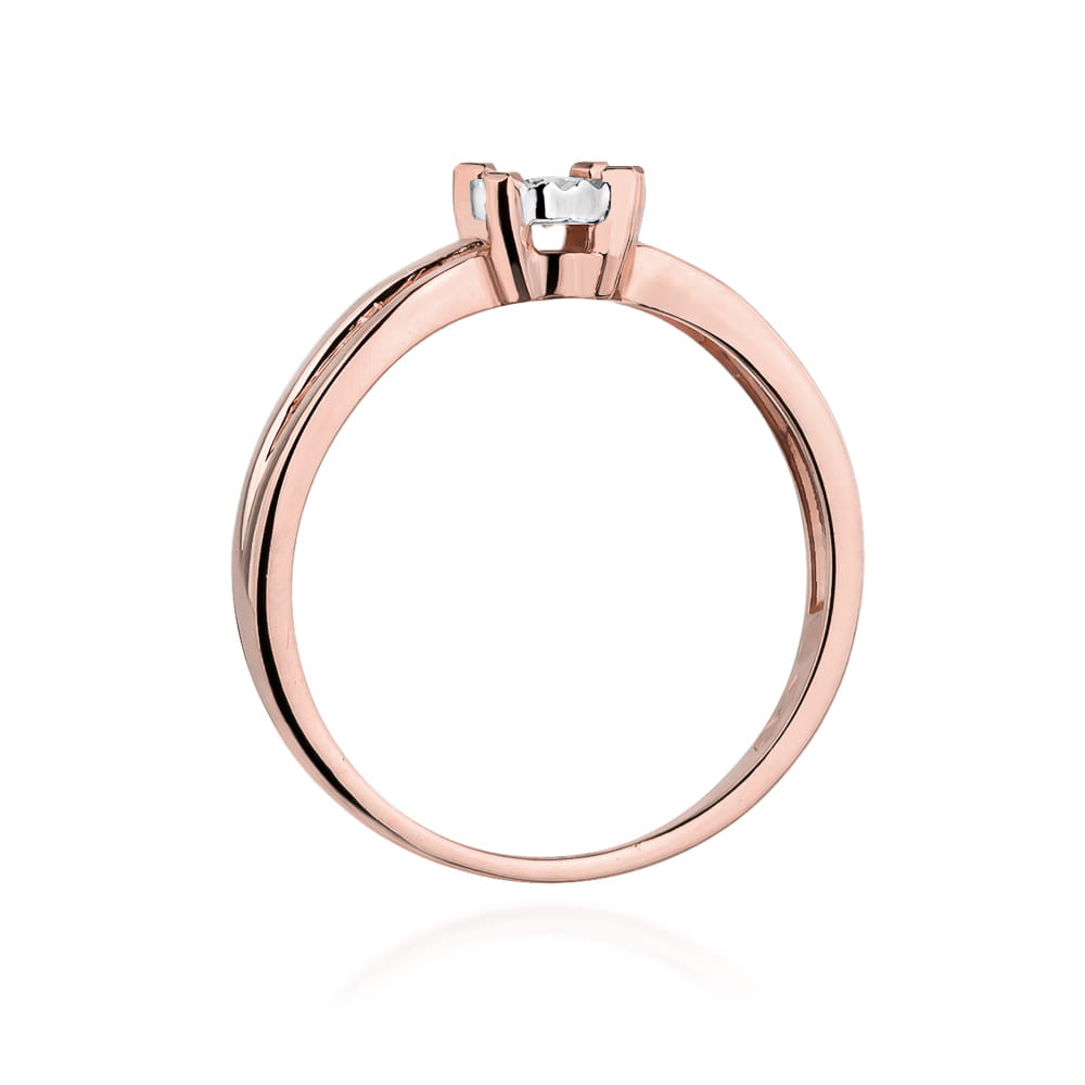 Pierścionek Diament 0,08ct różowe złoto 4 Pierścionek Diament 0,08ct różowe złoto - obrazek 3