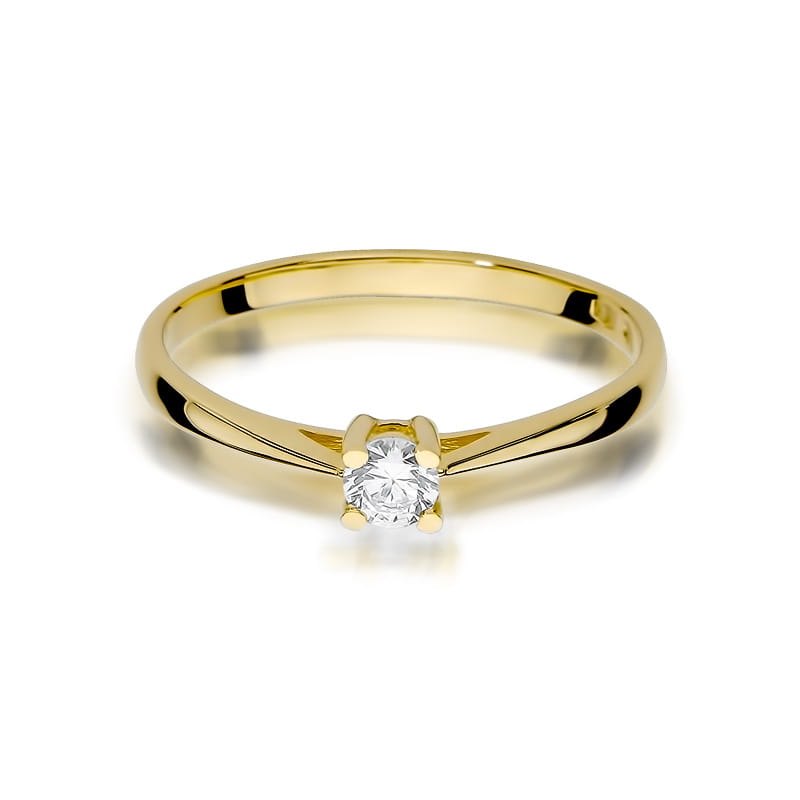 Pierścionek Diament 0,15ct żółte złoto 3 15ct żółte złoto Jubiler Kraków BigDIAMOND