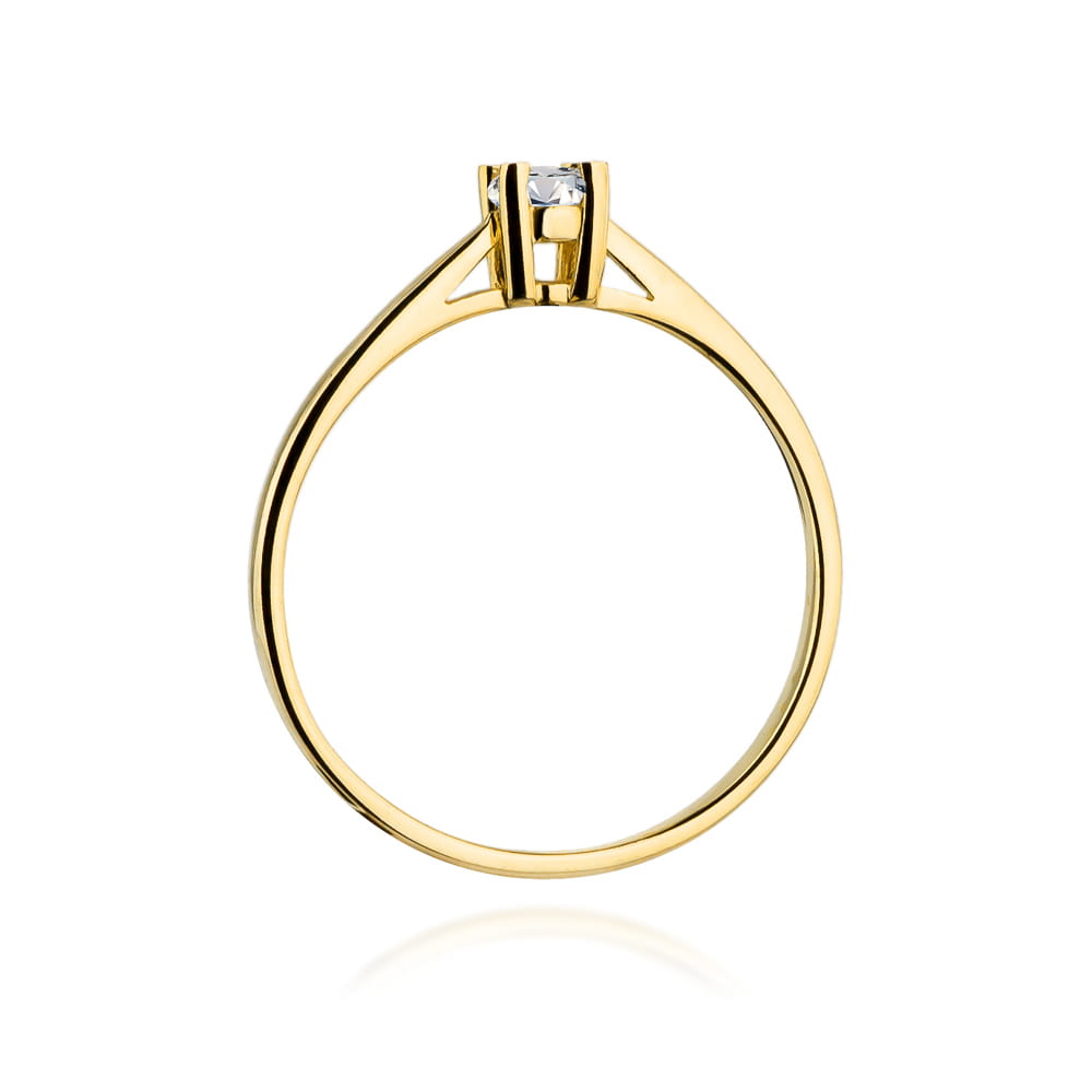 Pierścionek Diament 0,15ct żółte złoto 4 Pierścionek Diament 0,15ct żółte złoto - obrazek 3