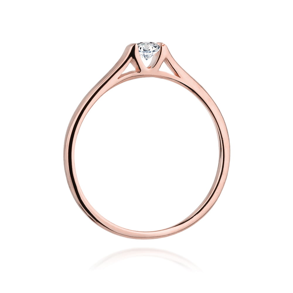 Pierścionek Diament 0,15ct różowe złoto 4 Pierścionek Diament 0,15ct różowe złoto - obrazek 3