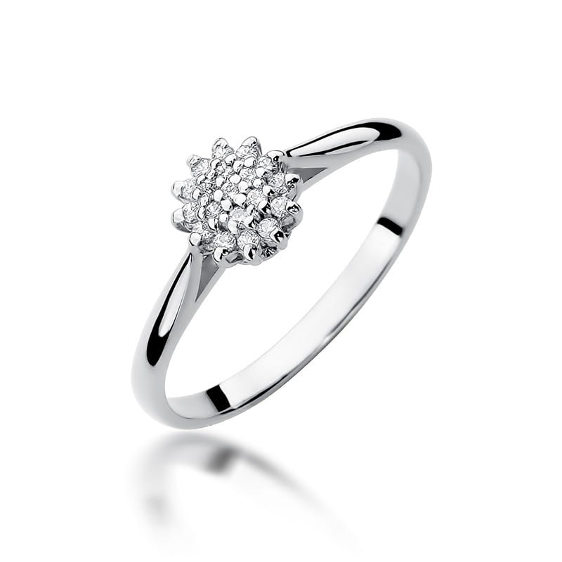 Pierścionek W401 z diamentami białe złoto Jubiler Kraków BigDIAMOND