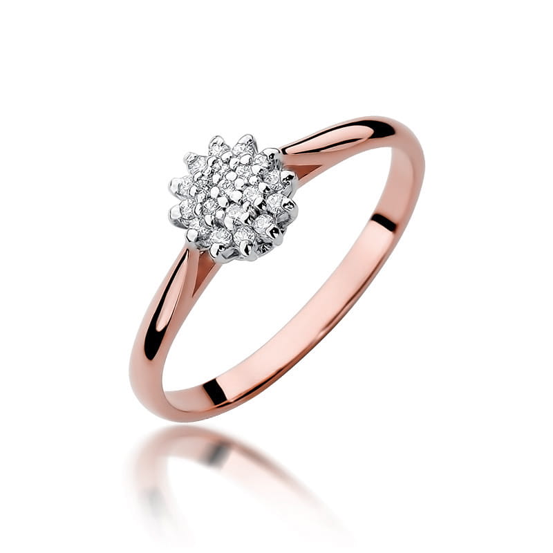 Pierścionek W401 z diamentami różowe złoto Jubiler Kraków BigDIAMOND