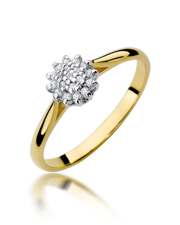 Pierścionek W401 z diamentami żółte złoto Jubiler Kraków BigDIAMOND