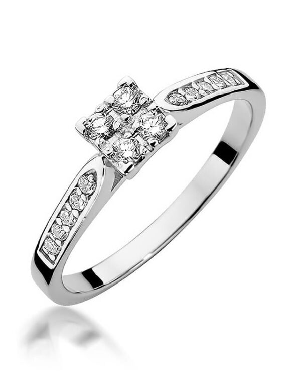 Pierścionek W402 z diamentami białe złoto Jubiler Kraków BigDIAMOND