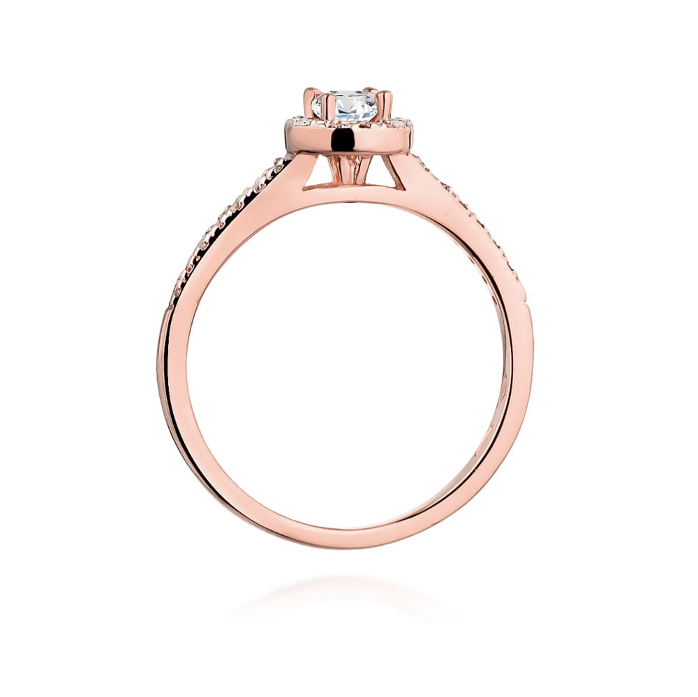 Pierścionek Diament 0,15ct różowe złoto 4 Pierścionek Diament 0,15ct różowe złoto - obrazek 3