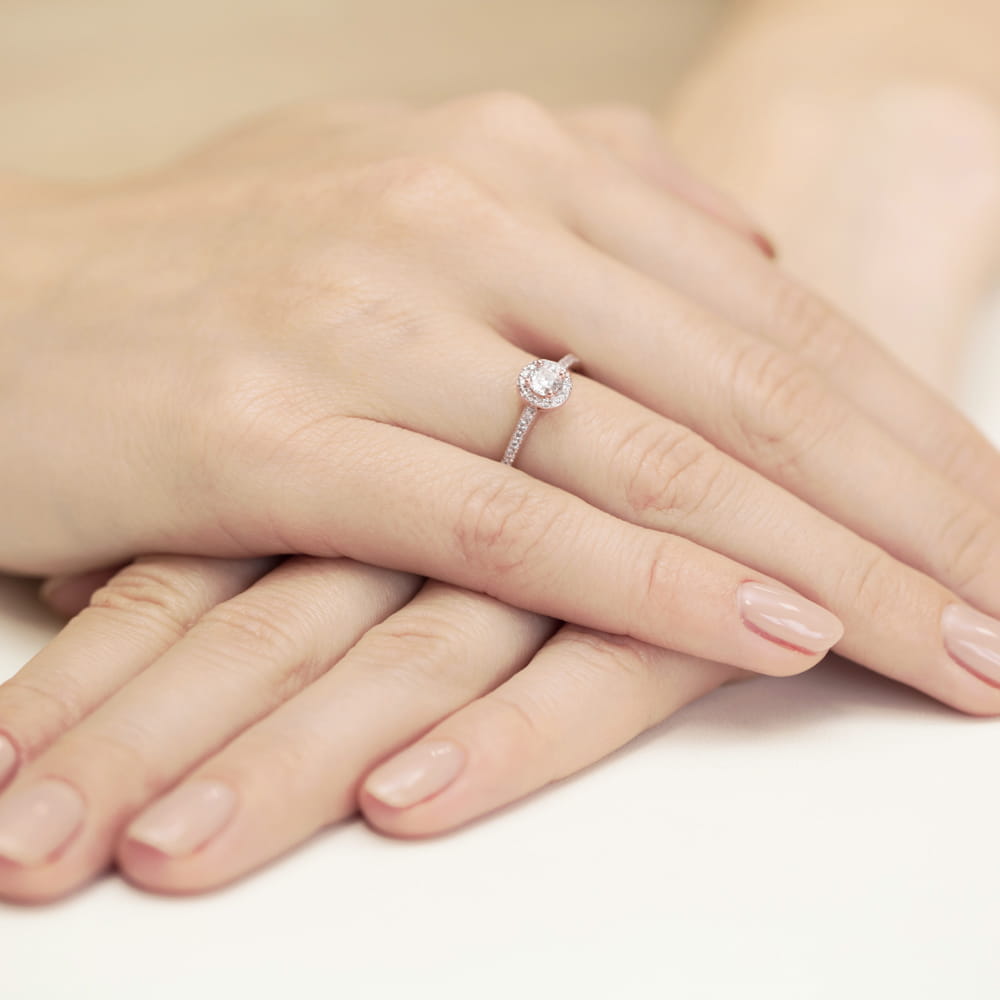 Pierścionek Diament 0,15ct różowe złoto 5 Pierścionek Diament 0,15ct różowe złoto - obrazek 4