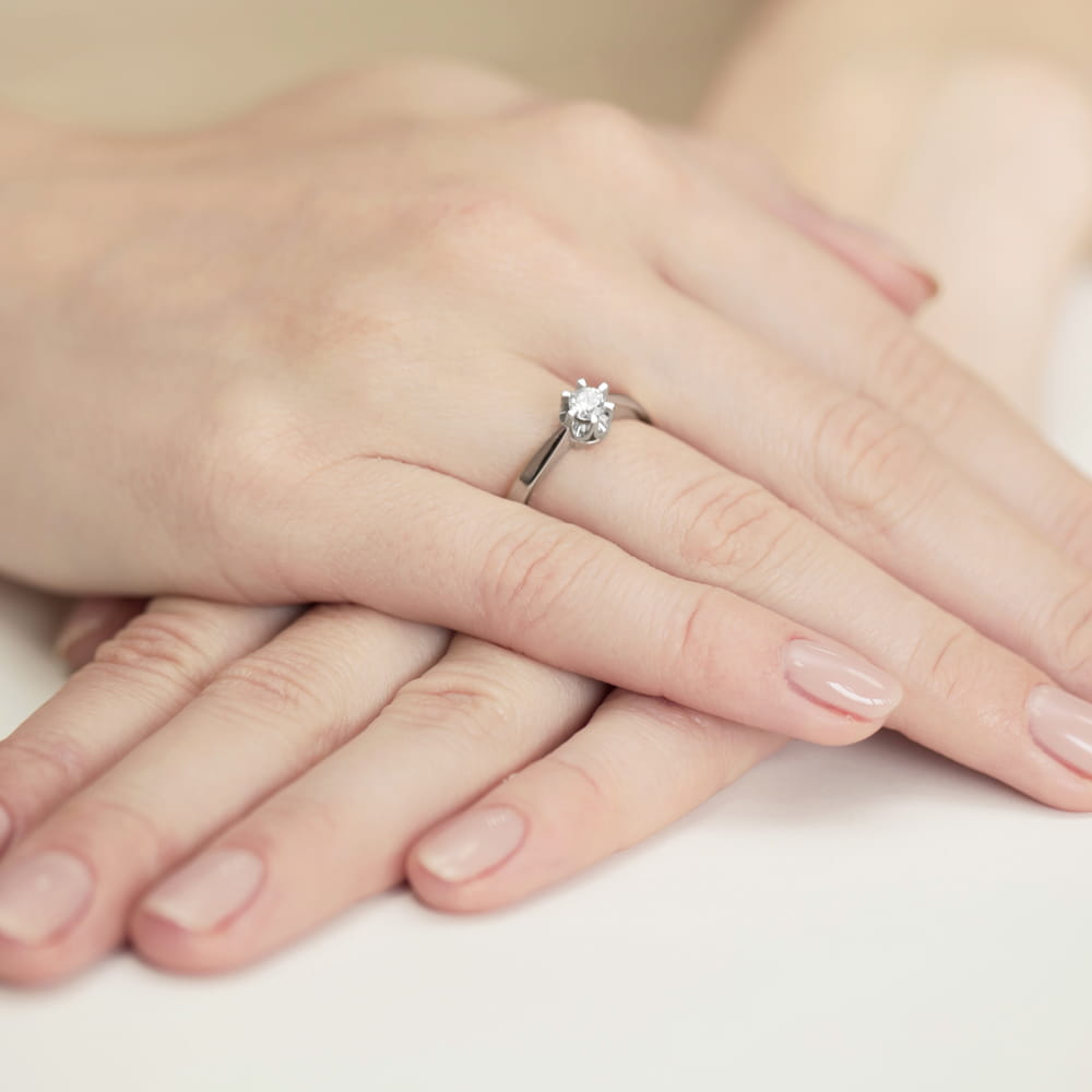 Pierścionek Diament 0,25ct białe złoto 5 Pierścionek Diament 0,25ct białe złoto - obrazek 4