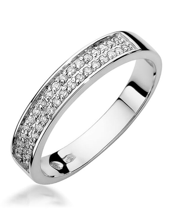 Pierścionek W410 z diamentami białe złoto Jubiler Kraków BigDIAMOND