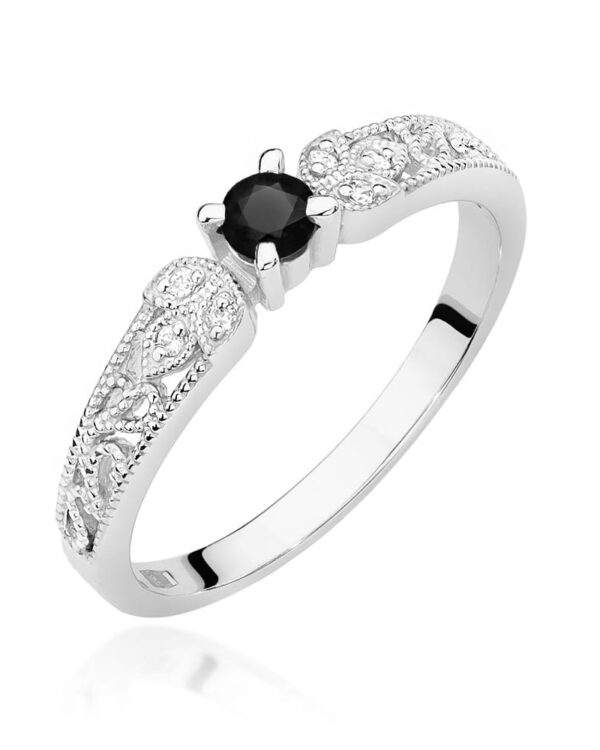 Pierścionek W411 Czarny Diament 0