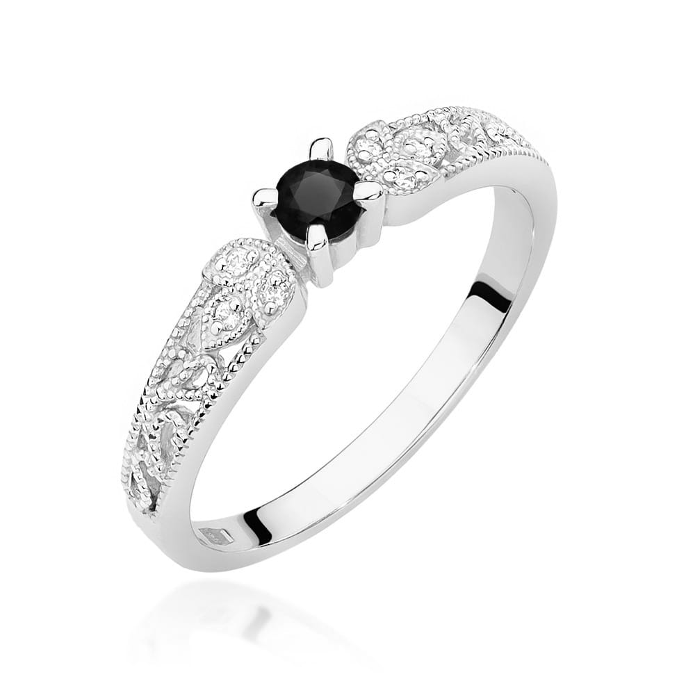 Pierścionek W411 Czarny Diament 0