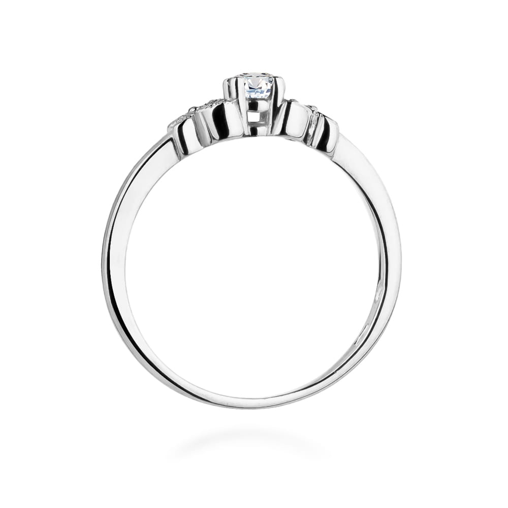 Pierścionek Diament 0,10ct białe złoto 4 Pierścionek Diament 0,10ct białe złoto - obrazek 3