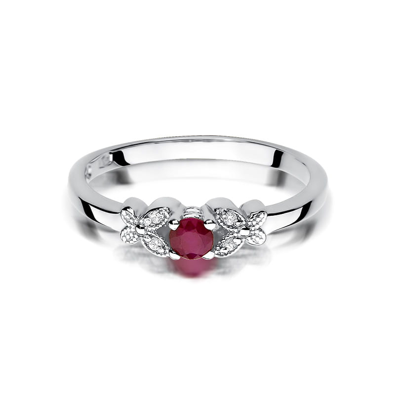 Pierścionek Rubin 0,15ct białe złoto 3 15ct białe złoto Jubiler Kraków BigDIAMOND