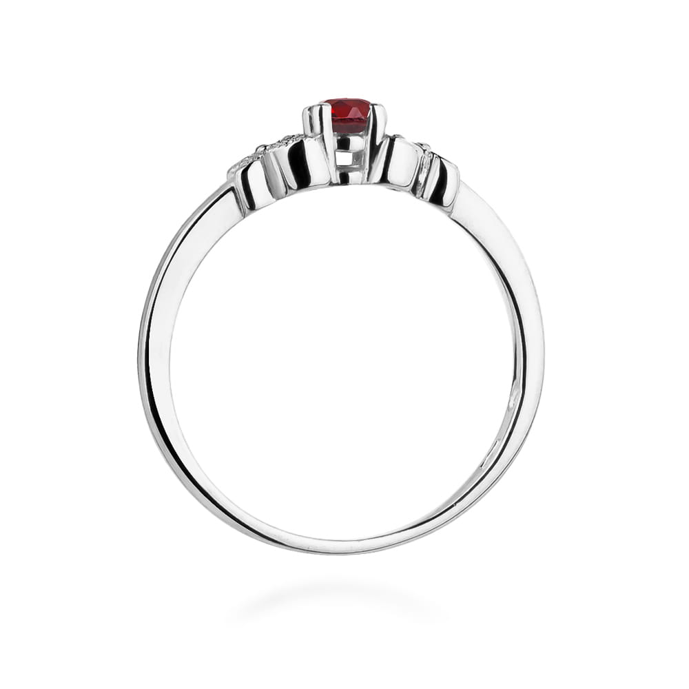 Pierścionek Rubin 0,15ct białe złoto 4 Pierścionek Rubin 0,15ct białe złoto - obrazek 3