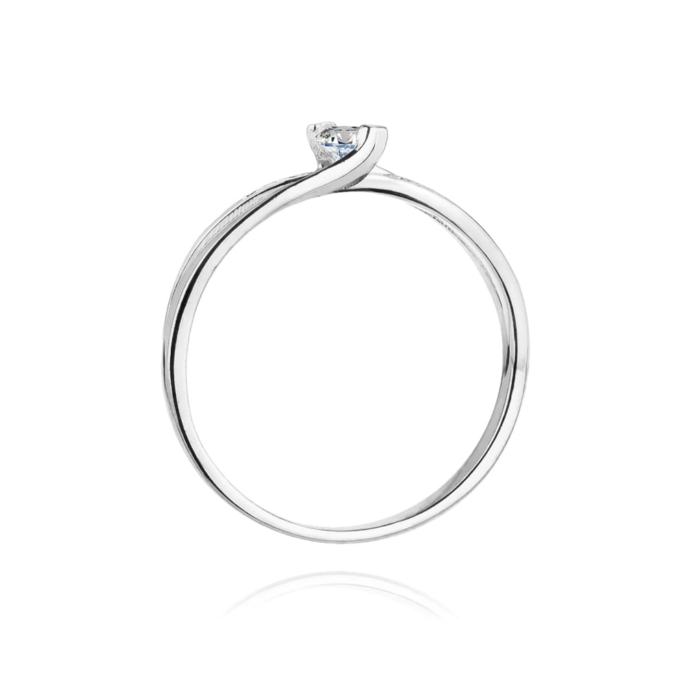 Pierścionek Diament 0,10ct białe złoto 4 Pierścionek Diament 0,10ct białe złoto - obrazek 3
