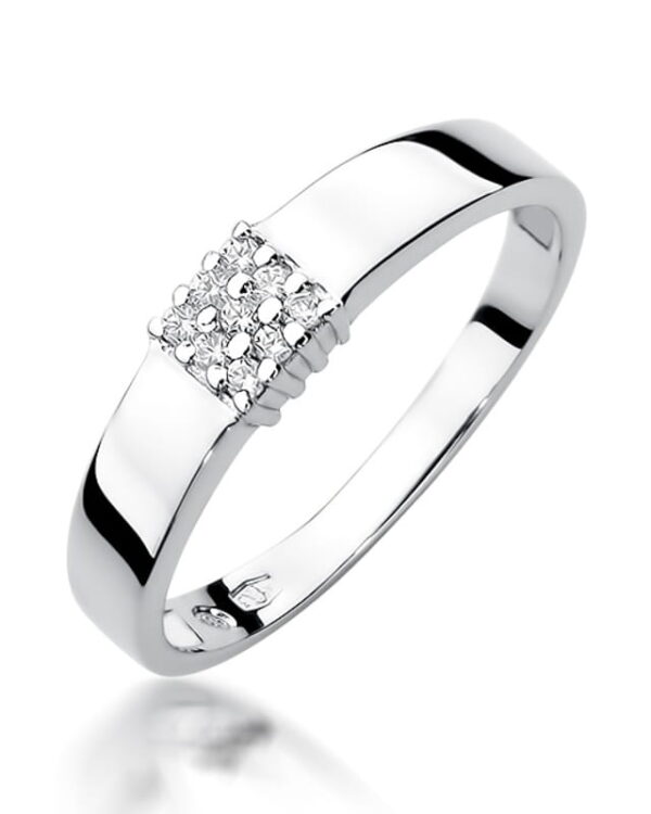 Pierścionek W417 z diamentami białe złoto Jubiler Kraków BigDIAMOND