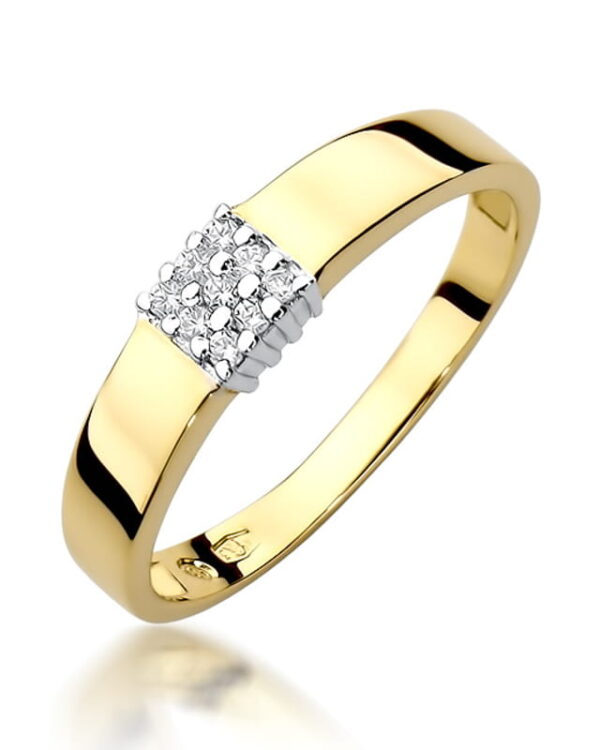 Pierścionek W417 z diamentami żółte złoto Jubiler Kraków BigDIAMOND