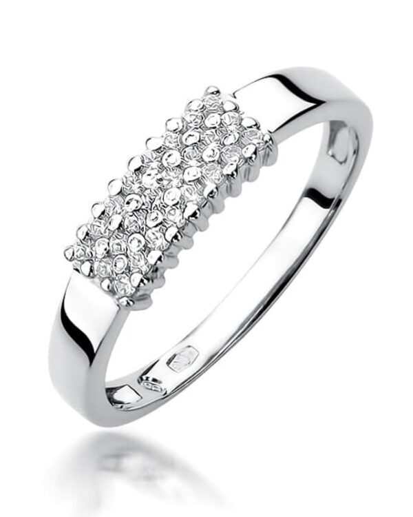 Pierścionek W418 z diamentami białe złoto Jubiler Kraków BigDIAMOND