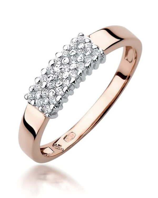 Pierścionek W418 z diamentami różowe złoto Jubiler Kraków BigDIAMOND