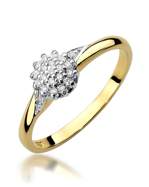 Pierścionek W419 z diamentami żółte złoto Jubiler Kraków BigDIAMOND