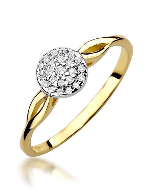 Pierścionek W421 z diamentami żółte złoto Jubiler Kraków BigDIAMOND