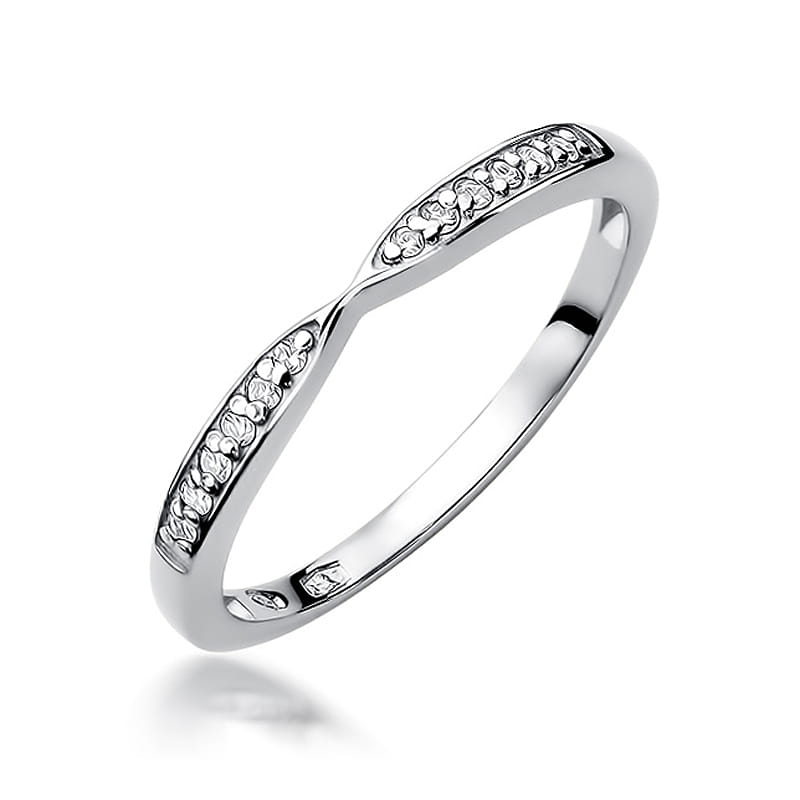 Pierścionek W425 z diamentami białe złoto Jubiler Kraków BigDIAMOND
