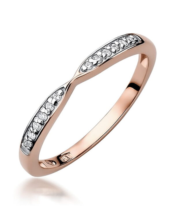 Pierścionek W425 z diamentami różowe złoto Jubiler Kraków BigDIAMOND