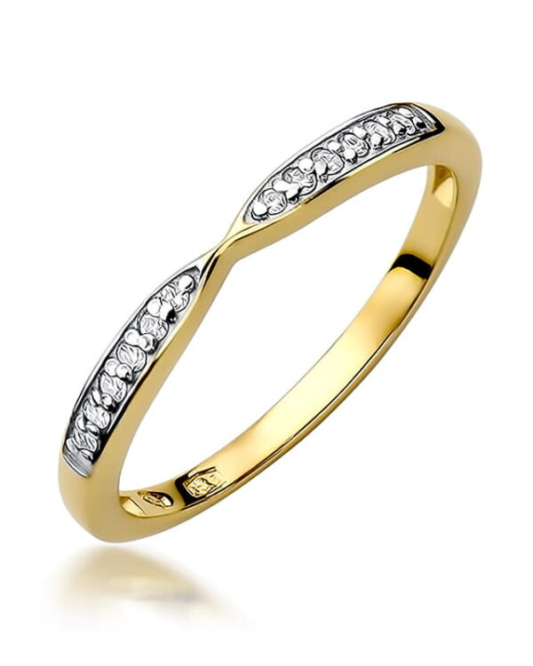 Pierścionek W425 z diamentami żółte złoto Jubiler Kraków BigDIAMOND
