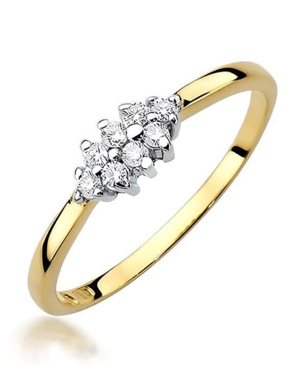 Pierścionek W427 z diamentami żółte złoto Jubiler Kraków BigDIAMOND