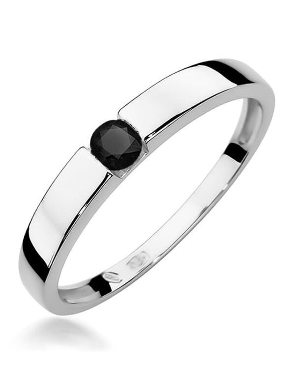 Pierścionek W432 Czarny Diament 0