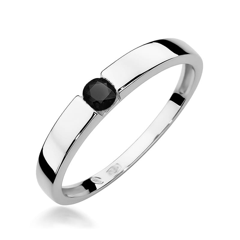 Pierścionek W432 Czarny Diament 0