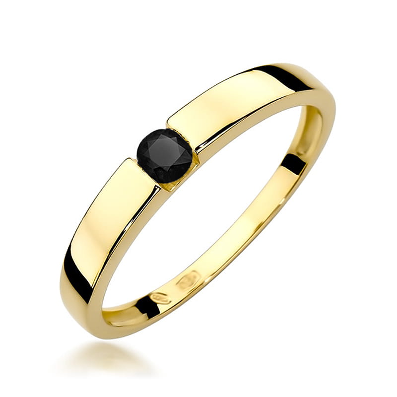 Pierścionek W432 Czarny Diament 0