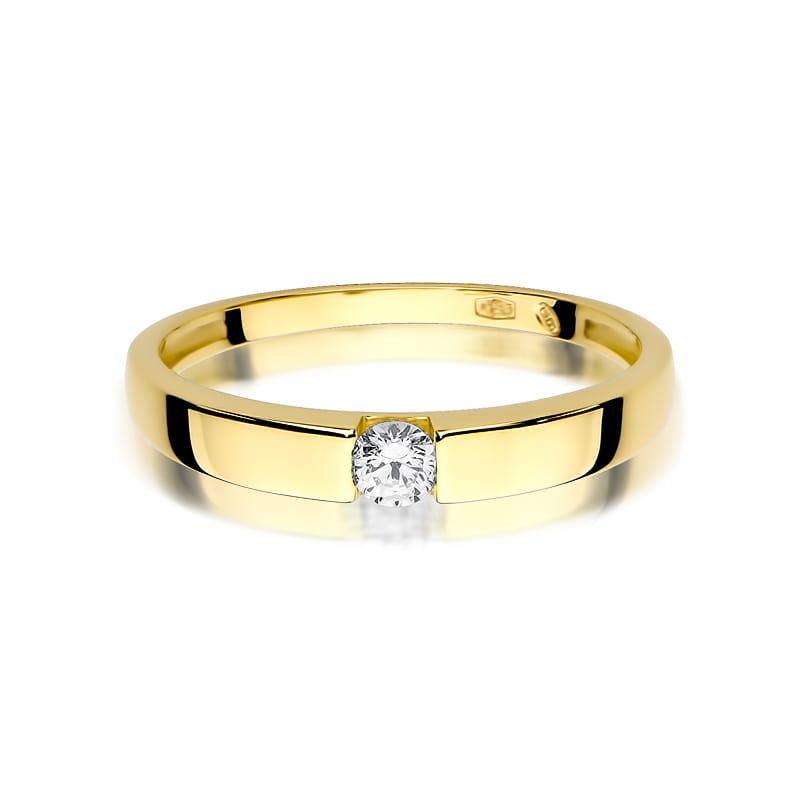Pierścionek Diament 0,12ct żółte złoto 3 12ct żółte złoto Jubiler Kraków BigDIAMOND