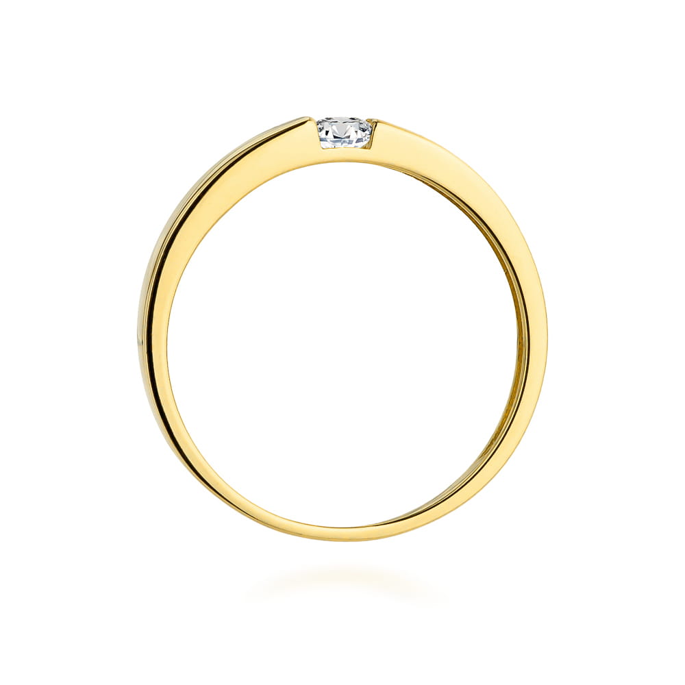 Pierścionek Diament 0,12ct żółte złoto 4 Pierścionek Diament 0,12ct żółte złoto - obrazek 3