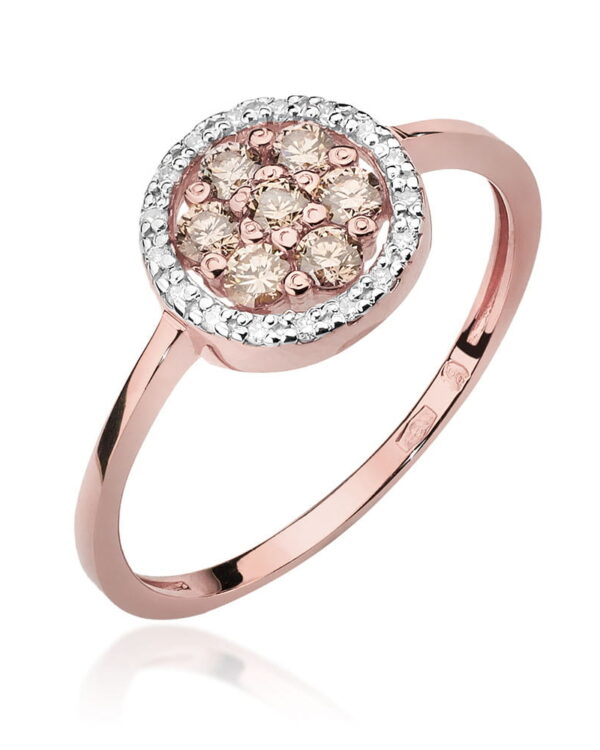 Pierścionek W440 z diamentami różowe złoto Jubiler Kraków BigDIAMOND