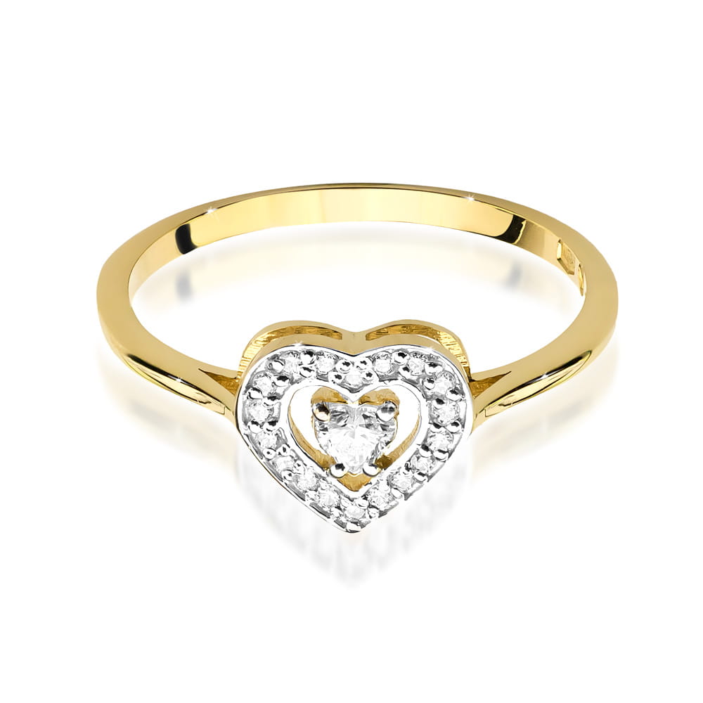 Pierścionek Diament 0,10ct żółte złoto 3 10ct żółte złoto Jubiler Kraków BigDIAMOND