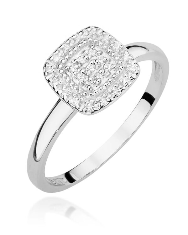 Pierścionek W448 z diamentami białe złoto Jubiler Kraków BigDIAMOND
