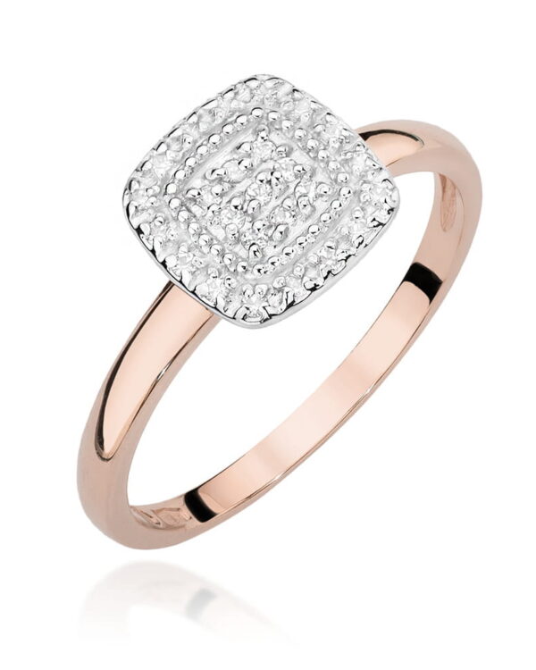 Pierścionek W448 z diamentami różowe złoto Jubiler Kraków BigDIAMOND