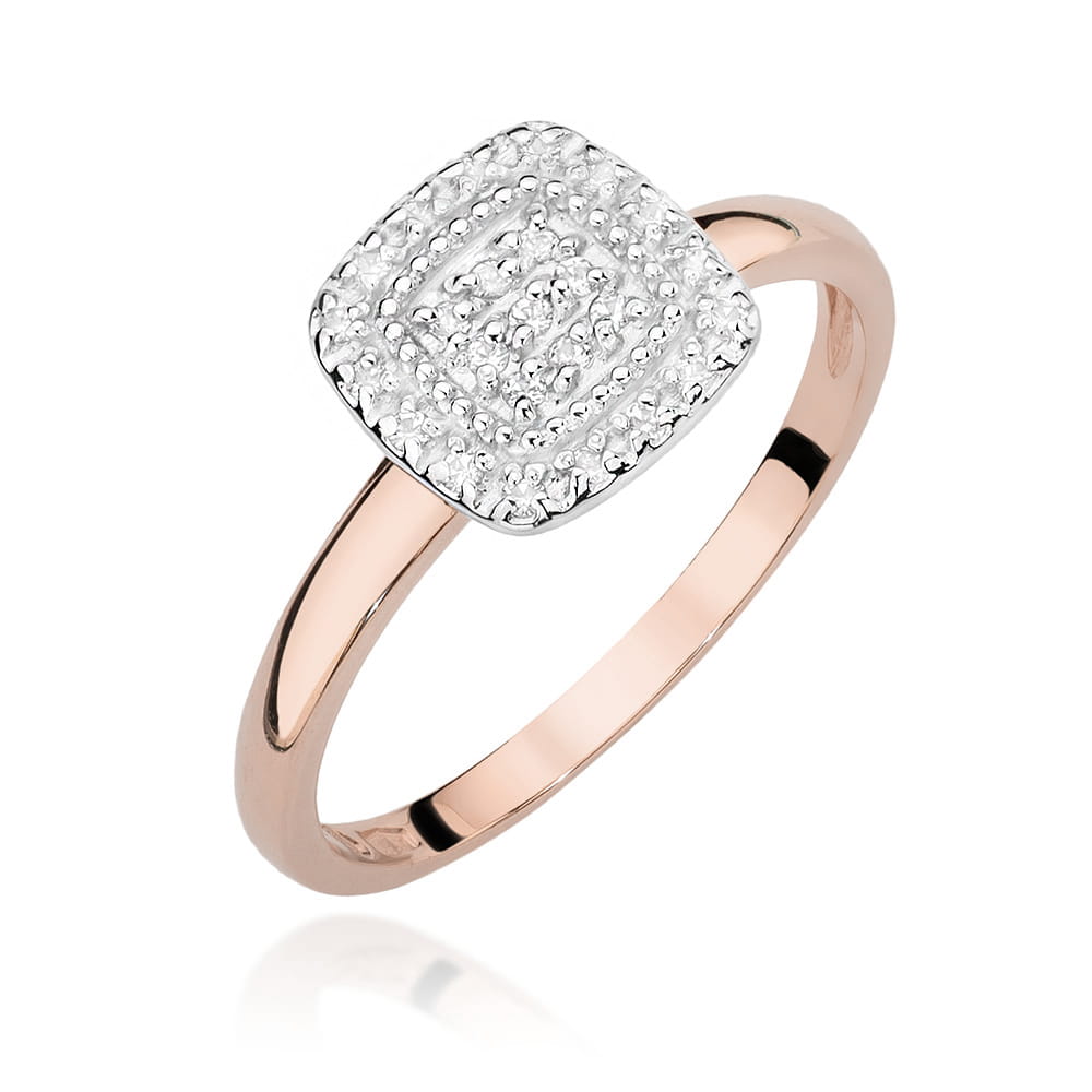 Pierścionek W448 z diamentami różowe złoto Jubiler Kraków BigDIAMOND