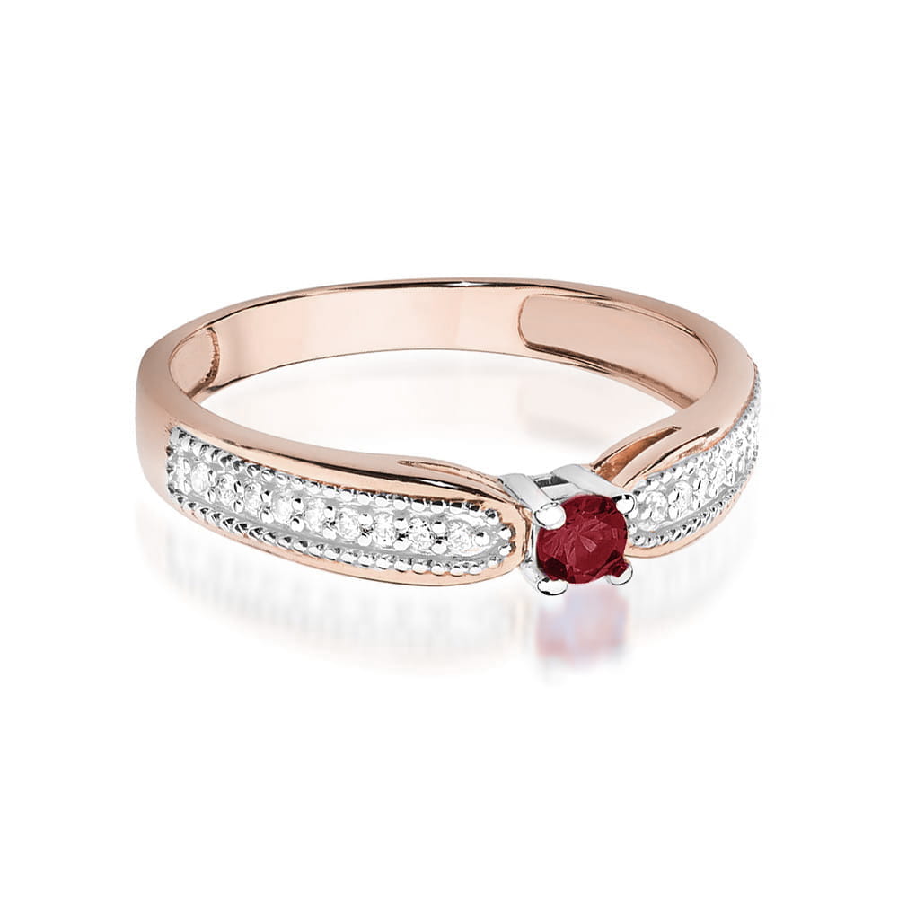 Pierścionek Rubin 0,15ct różowe złoto 3 15ct różowe złoto Jubiler Kraków BigDIAMOND
