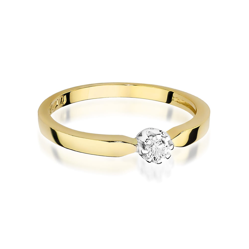 Pierścionek Diament 0,08ct żółte złoto 3 08ct żółte złoto Jubiler Kraków BigDIAMOND