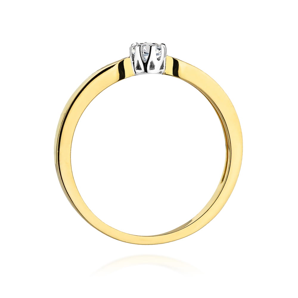 Pierścionek Diament 0,08ct żółte złoto 4 Pierścionek Diament 0,08ct żółte złoto - obrazek 3