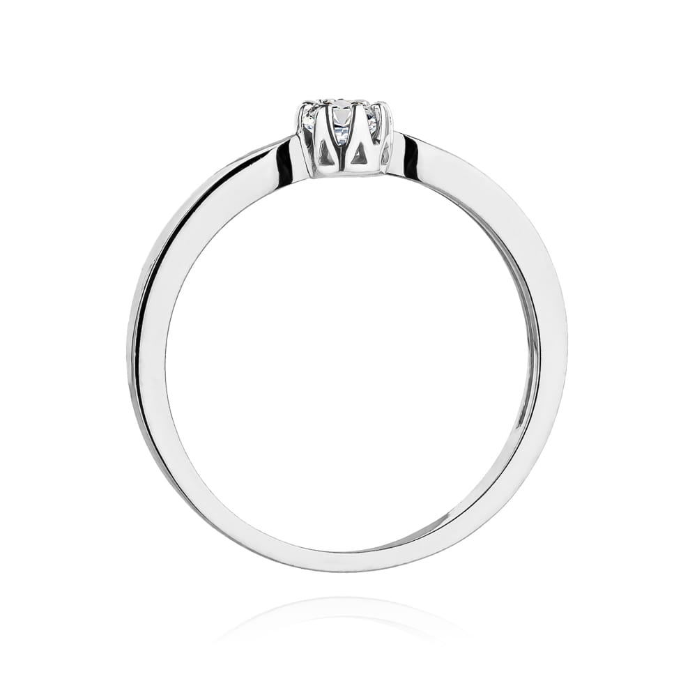 Pierścionek Diament 0,15ct białe złoto 4 Pierścionek Diament 0,15ct białe złoto - obrazek 3